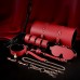 MizzZee - Black Red Leather Roll-Up Bondage BDSM Kit