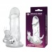 BAILE - Triple Pleasure Vibrating Crystal Rabbit Penis Sleeve (L:12.5cm - D:4cm)