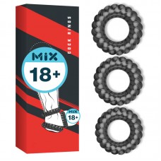 PLEASE ME Male Delay Cock Rings (Full Set 3 Pcs)