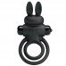 PRETTY LOVE - Male Delay Vibrating Rabbit Cock Ring (Battery - Black)