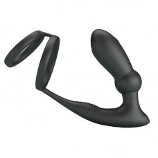 PRETTY LOVE - Emoni Vibrating Penis Sleeve Ring (Chargeable - Black)