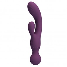 Pretty Love - All Roundet Double Head Vibrator Wand (Chargeable - Purple)