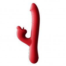 MizzZee - LipsJoy Automatic Thrusting Tongue Licking Vibrator (Chargeable - Red)