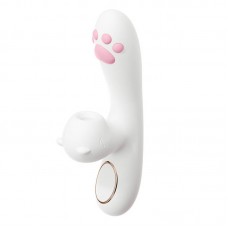 MizzZee - Cute Meow Heating Suction Vibrator Wand (Chargeable - White)