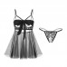 FEE ET MOI Sexy Lace Bows Nightdress (Black)