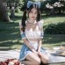 FEE ET MOI - Ruched Sweetheart Maid Outfit With Stockings (Blue - White) FEE ET MOI - Ruched Sweetheart Maid Outfit With Stockings (Blue - White)