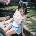 FEE ET MOI - Ruched Sweetheart Maid Outfit With Stockings (Blue - White) FEE ET MOI - Ruched Sweetheart Maid Outfit With Stockings (Blue - White)