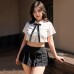 FEE ET MOI - Playful Polka Dot Bow School Uniform (Black - White)