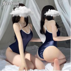 FEE ET MOI Sexy Sleeveless Strappy Bodysuit (Blue)
