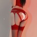 FEE ET MOI - Lace Strappy One-Piece Stockings (Red) FEE ET MOI - Lace Strappy One-Piece Stockings (Red)
