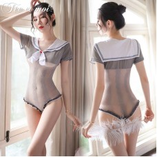 FEE ET MOI Sexy Seethrough Sailor Body Stockings (Grey)