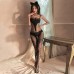 FEE ET MOI - Polka Dot Open Crotch Bodystocking (Black)