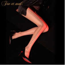 FEE ET MOI Graduated Scale Hollow Waist High Stocking (Skin Color)