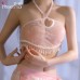 FEE ET MOI Seethrough Halter Neck Classic Dudou (Pink - White)
