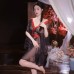 FEE ET MOI - Japanese Phantom Print Kimono Set (Black - Red)