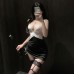 FEE ET MOI - Sultry Deep V Secretary Outfit (White - Black) FEE ET MOI - Sultry Deep V Secretary Outfit (White - Black)