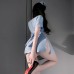 FEE ET MOI - Restrained Desire Lace-Up Waist Nurse Dress (Blue)