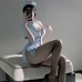 FEE ET MOI - Restrained Desire Lace-Up Waist Nurse Dress (Blue)
