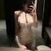 FEE ET MOI - Deep V Lace Sheer Nightgown (Nude Color) FEE ET MOI - Deep V Lace Sheer Nightgown (Nude Color)