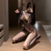 FEE ET MOI - Sheer Mesh Bodystocking (Leopard Print)