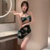 FEE ET MOI - Floral Velvet Cheongsam (Green) FEE ET MOI - Floral Velvet Cheongsam (Green)