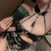 FEE ET MOI - Floral Velvet Cheongsam (Green) FEE ET MOI - Floral Velvet Cheongsam (Green)