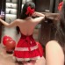 FEE ET MOI - Crimson Sleepless Night Deep V Dress (Red - White) FEE ET MOI - Crimson Sleepless Night Deep V Dress (Red - White)