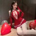 FEE ET MOI - Crimson Sleepless Night Deep V Dress (Red - White) FEE ET MOI - Crimson Sleepless Night Deep V Dress (Red - White)
