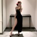 FEE ET MOI - Goddess Halter Neck Long Dress (Black)