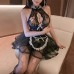 FEE ET MOI - Sheer Cleavage Intern Maid Outfit (Black - White)