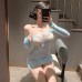 FEE ET MOI - Torn Sheer Chest Hugging Bodycon Dress (Light Blue) FEE ET MOI - Torn Sheer Chest Hugging Bodycon Dress (Light Blue)