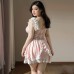 FEE ET MOI - Sweet Mesh Sheer Chest Soft Maid Outfit (Plus Size - Pink White)