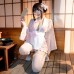 FEE ET MOI - Playful Bunny Print Kimono Robe (Pink - White)