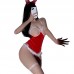 FEE ET MOI - Sexy Bunny Open Bust Spaghetti Strap Lingerie (Red)