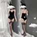 FEE ET MOI Sexy Bunny Girl Costume With Stocking (Black) FEE ET MOI Sexy Bunny Girl Costume With Stocking (Black)